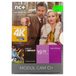 Moduł CANAL+ NC+ karta Cayman CAM CI+ OPCJA wyboru: dowolny pakiet na okres 12 miesięcy