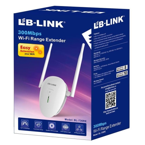 LB-LINK BL-736RE 3w1 Repeater/AP/Router WiFi 300Mbps 2x4dBi