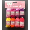 WŁÓCZKA BROKATOWA COTTON ZESTAW 6 KOLORÓW 12 SZTUK