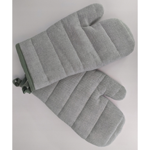 2 RĘKAWICE KUCHENNE Chambray zieleń bawełniane 914