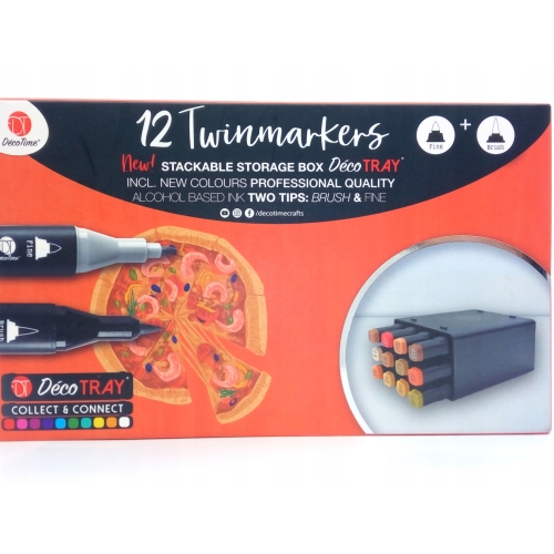 TWINMARKERY Dwustronne BOX 12 SZT Alkoholowe 104