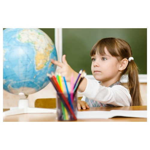 GLOBUS GEOGRAFICZNY METALOWA PODSTAWA 23CM SZKOLNY