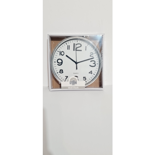 WALL CLOCK STUDIO HOME ZEGAR ŚCIENNY 19 cm SILVER