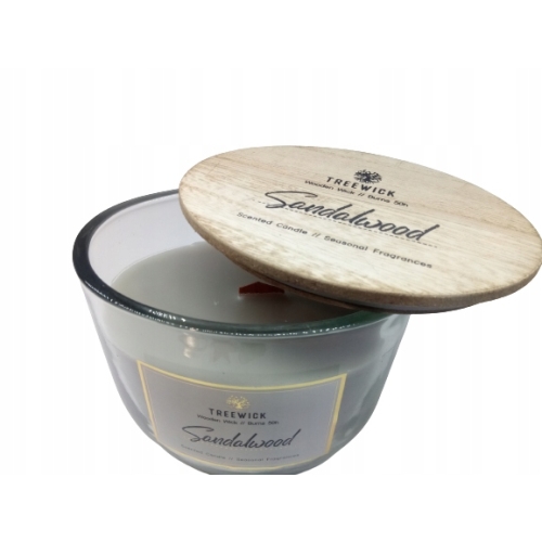 Świeca zapachowa z drewnianym knotem SANDALWOOD 57