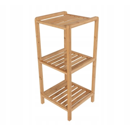 BAMBUSOWY REGAŁ SZAFKA STOJĄCA 3 PÓŁKI 75x33x33 CM
