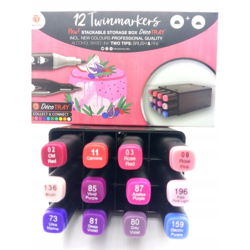 TWINMARKERY Dwustronne BOX 12 SZT Alkoholowe 104