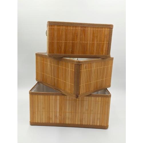 BAMBUSOWY REGAŁ SZAFKA STOJĄCA 3 PÓŁKI 75x33x33 CM