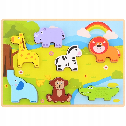 DREWNIANE PUZZLE XL SAFARI 7 elementów MM 60