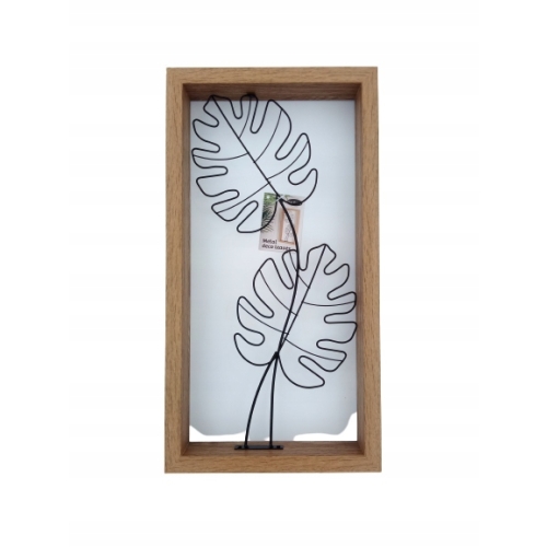 RAMA OZDOBNA DECO 44,5 CM x 23,5CM METALOWE LIŚCIE