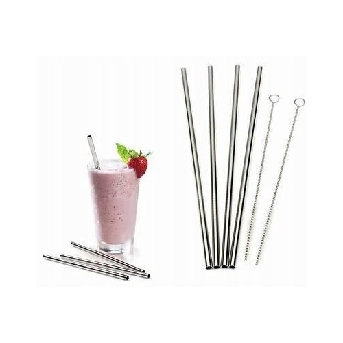 SŁOMKI METAL 4WYCIOR SREBRNE EKO RURKI ZERO WASTE