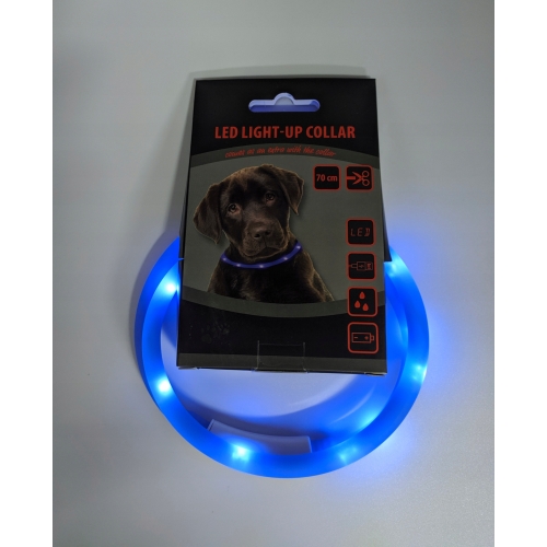 ŚWIECĄCA OBROŻA LED DLA PSA 70 cm silikonowa 82