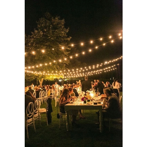 GIRLANDA OGRODOWA DUŻE LAMPKI LED 50 szt 15m SZNUR