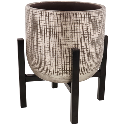 DONICA CERAMICZNA NA STOJAKU METALOWYM 15,5 CM 413