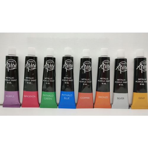 Farby akrylowe metaliczne 8 szt. x 18 ml KOLOR MIX