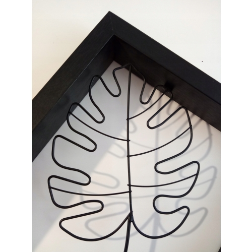 RAMA OZDOBNA DECO 44,5 CM x 23,5CM METALOWE LIŚCIE