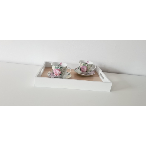 Taca bambusowa MDF Tray patera 28 x 38 X 5cm BIAŁA