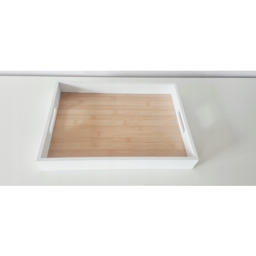 Taca bambusowa MDF Tray patera 28 x 38 X 5cm BIAŁA