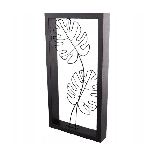 RAMA OZDOBNA DECO 44,5 CM x 23,5CM METALOWE LIŚCIE