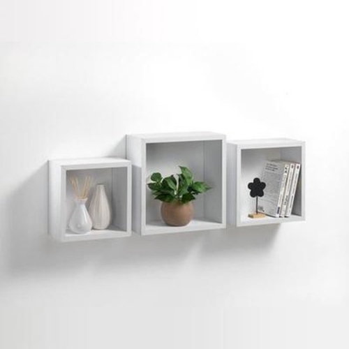 PÓŁKA CUBE WISZĄCA REGAŁ 3 SZT BIAŁA 30 x 30 cm