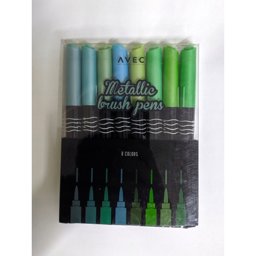 METALICZNE PISAKI 8 szt PĘDZELKOWE FLAMASTRY 69