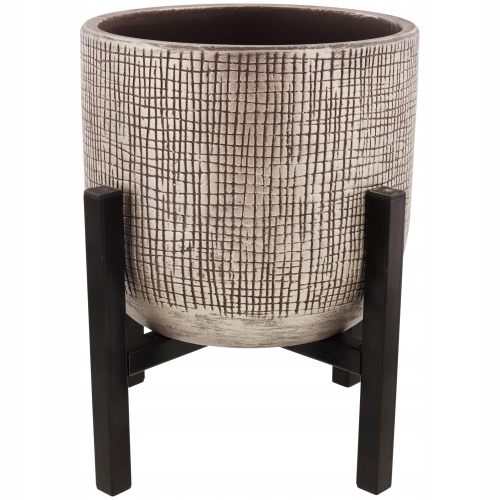 DONICA CERAMICZNA NA STOJAKU METALOWYM 15,5 CM 413