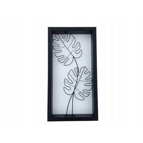 RAMA OZDOBNA DECO 44,5 CM x 23,5CM METALOWE LIŚCIE