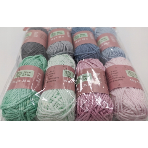 ZESTAW WŁÓCZEK BAWEŁNA 8 kolorów SZYDEŁKOWANIE 79