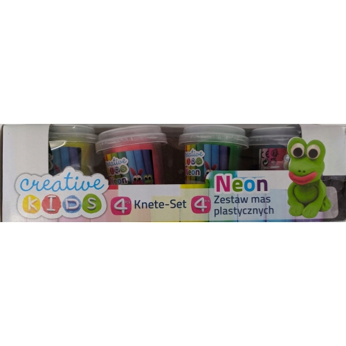 MASA PLASTYCZNA CREATIVE KIDS 4 szt neonowe 024