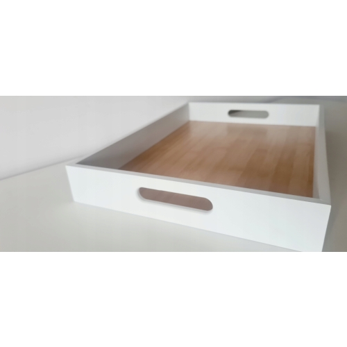 Taca bambusowa MDF Tray patera 28 x 38 X 5cm BIAŁA