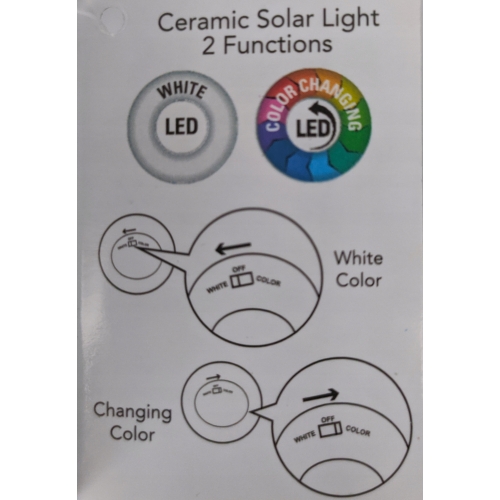 LAMPION SOLAR LED CERAMICZNY BIAŁE KOLOROWE 687