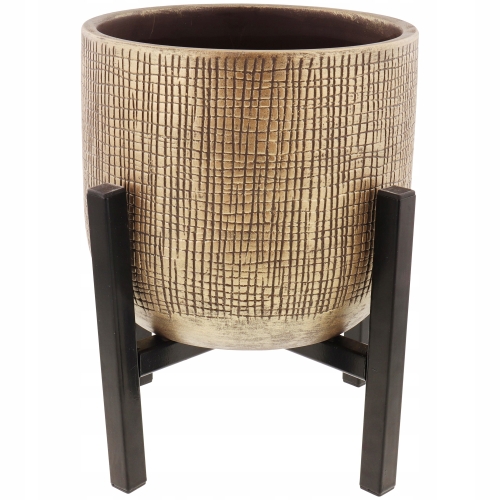DONICA CERAMICZNA NA STOJAKU METALOWYM 15,5 CM 413