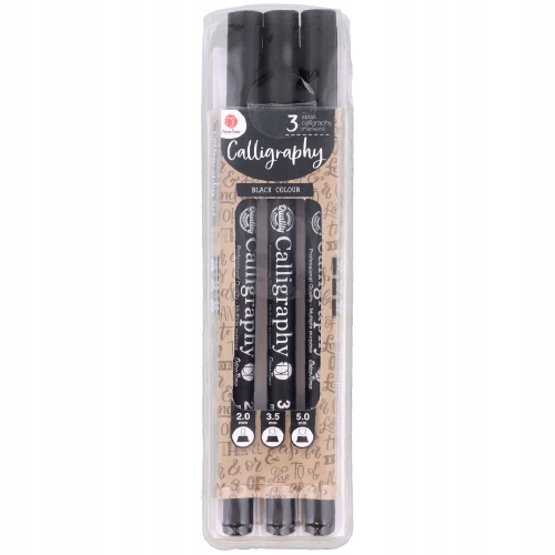 PISAKI DO KALIGRAFII 3 sz CZARNE 2 mm 3,5 mm 5 mm