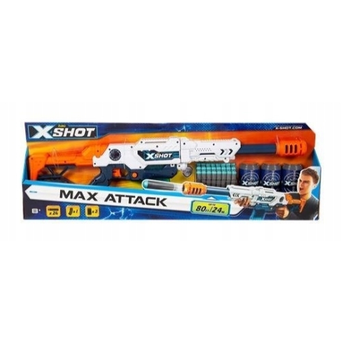WYRZUTNIA PISTOLET X SHOT MAX ATTACK 24 STRZAŁKI !