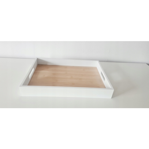 Taca bambusowa MDF Tray patera 28 x 38 X 5cm BIAŁA