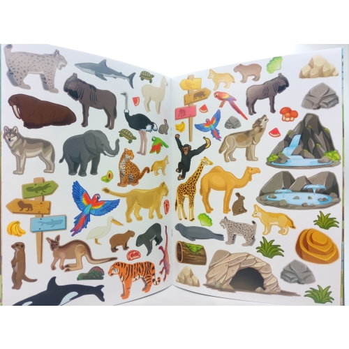 Książka z naklejkami 175 naklejek ZWIERZĘTA W ZOO