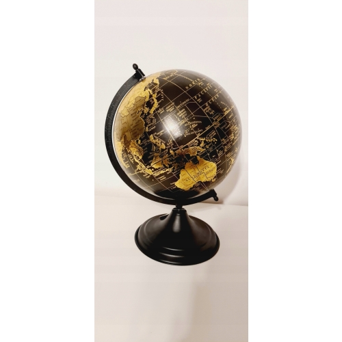 GLOBUS NOWOCZESNY CZARNO ZŁOTY śr 25cm METALOWY