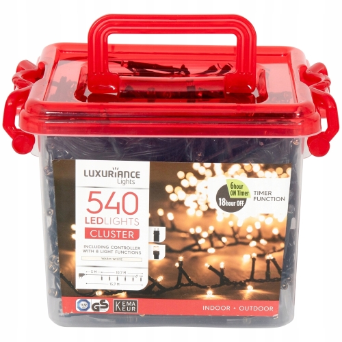 540 lampek LED Oświetlenie Świąteczne 16 m zew/we
