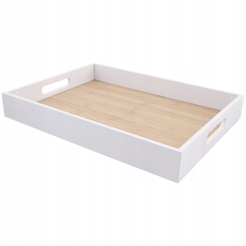 Taca bambusowa MDF Tray patera 28 x 38 X 5cm BIAŁA