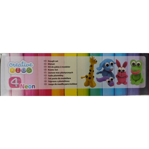 MASA PLASTYCZNA CREATIVE KIDS 4 szt neonowe 024