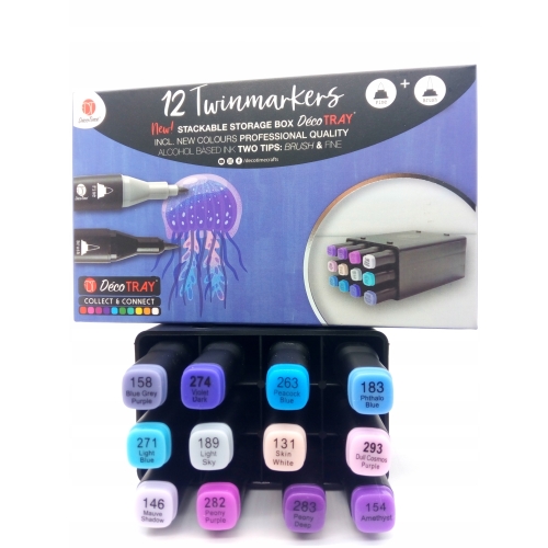 TWINMARKERY Dwustronne BOX 12 SZT Alkoholowe 104
