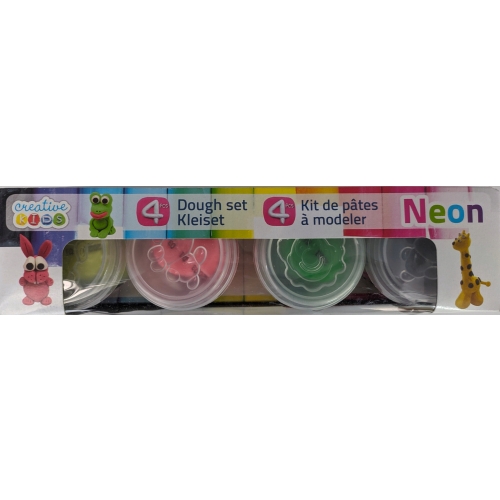MASA PLASTYCZNA CREATIVE KIDS 4 szt neonowe 024