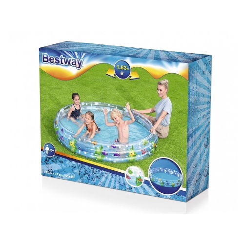 Basen dmuchany okrągły dla dzieci zielony 102 cm
