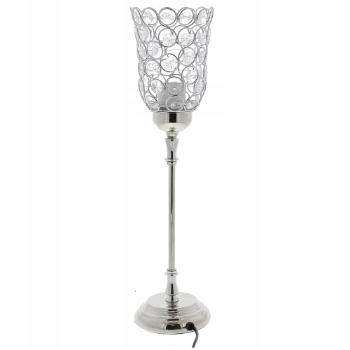 Lampka nocna kielich glamour srebrna cyrkonie