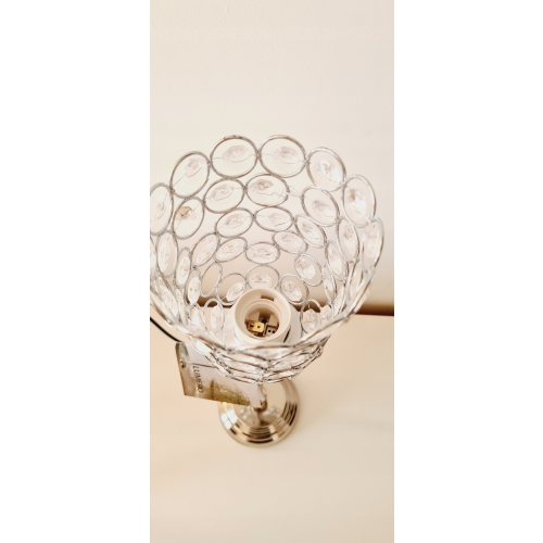 Lampka nocna kielich glamour srebrna cyrkonie