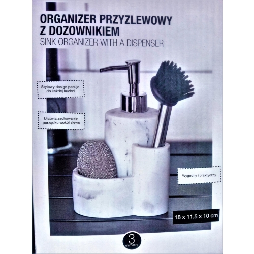 Organizer przyzlewowy z dozownikiem 18 x11,5 x10cm