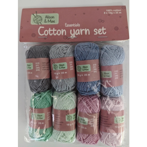 ZESTAW WŁÓCZEK BAWEŁNA 8 kolorów SZYDEŁKOWANIE 79