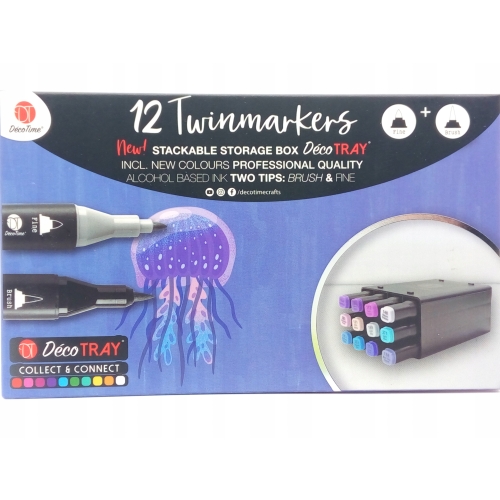 TWINMARKERY Dwustronne BOX 12 SZT Alkoholowe 104