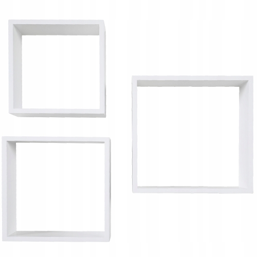 PÓŁKA CUBE WISZĄCA REGAŁ 3 SZT BIAŁA 30 x 30 cm