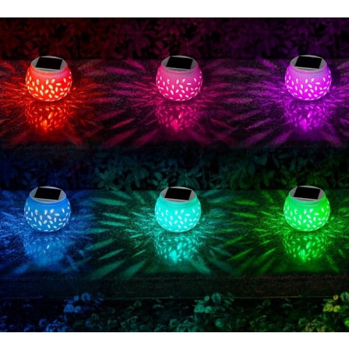 LAMPION SOLAR LED CERAMICZNY BIAŁE KOLOROWE 687