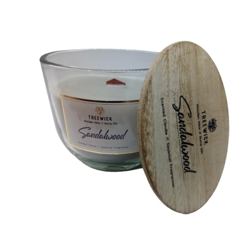 Świeca zapachowa z drewnianym knotem SANDALWOOD 57